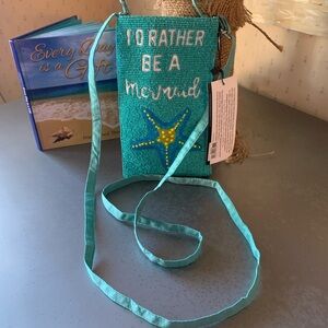 Bamboo Traders, NEW WITH TAGS, ocean beaded cell phone bag or crossbody.